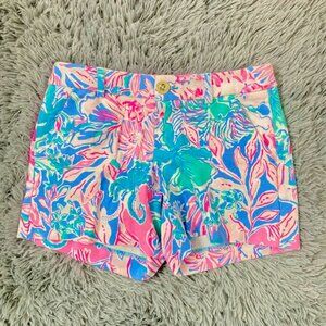 Lilly Pulitzer The Callahan Short Printed Blue Pink Size 0